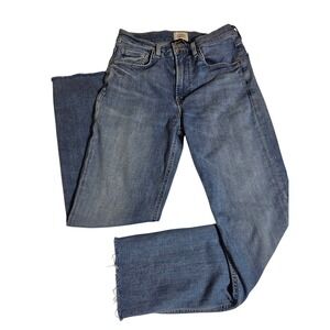 Citizens of Humanity Isola Cropped Bootcut Jeans Blue Raw Hem 2083-1436 Size 25